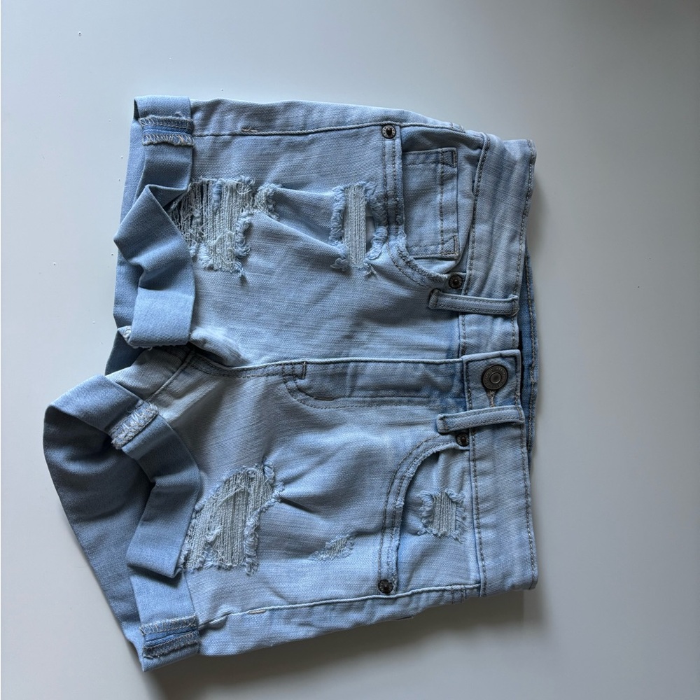 Aeropostale Light Blue Distressed Jean Shorts